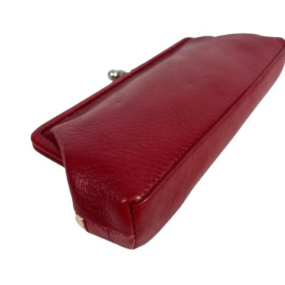 Brighton Red Pebbled & Croc Leather Crossbody Evening Bag Clutch Chain Strap - Picture 12 of 16